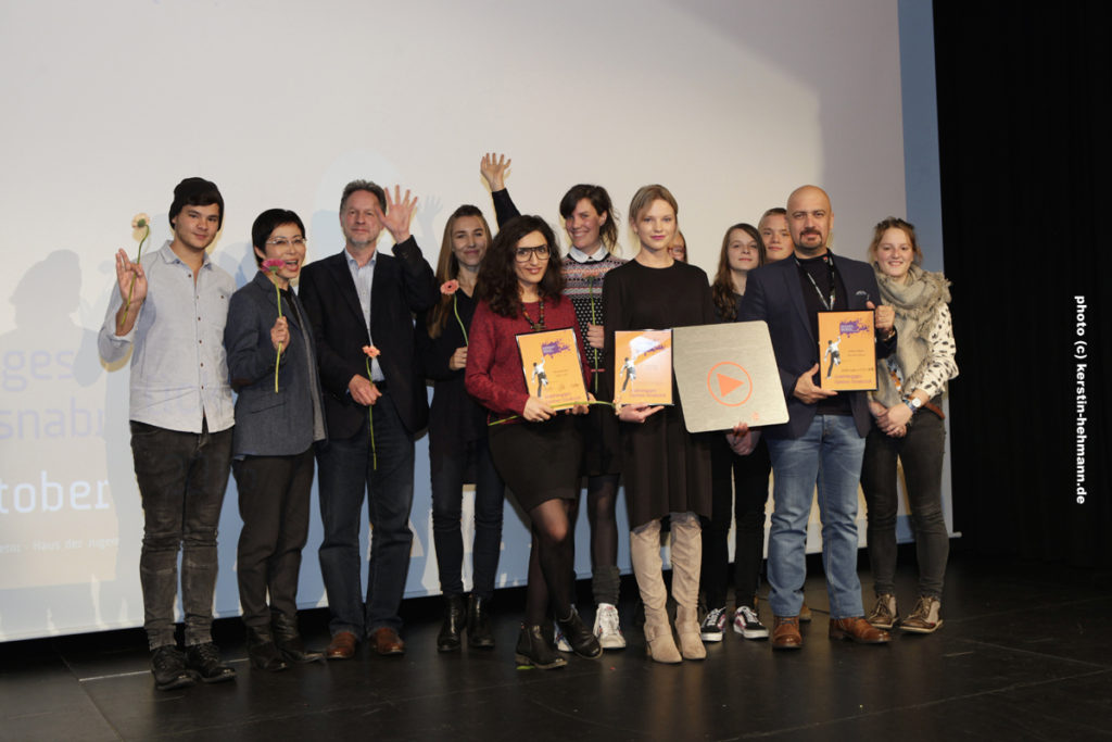 Die Gewinner des 31. Unabhängigen FilmFest Osnabrück und die Friedensfilmpreis-Jury 2016
#ffos16_Foto
© www.kerstin-hehmann.de